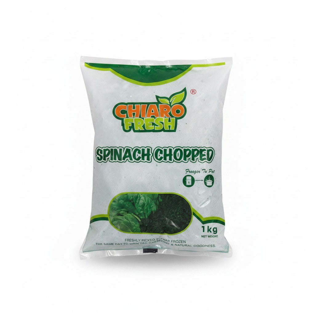 Chiaro Fresh Spinach Chopped 1kg (Frozen) - frozen African & halal food at Horseed Enterprises, Melbourne