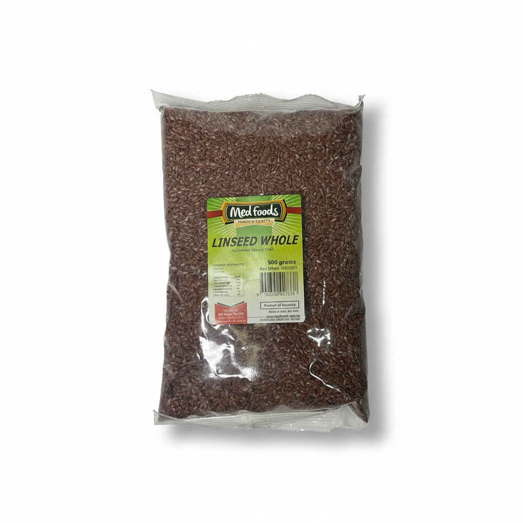 MedFoods Linseed Whole 500g - beans & pulses at Horseed Enterprises, Melbourne