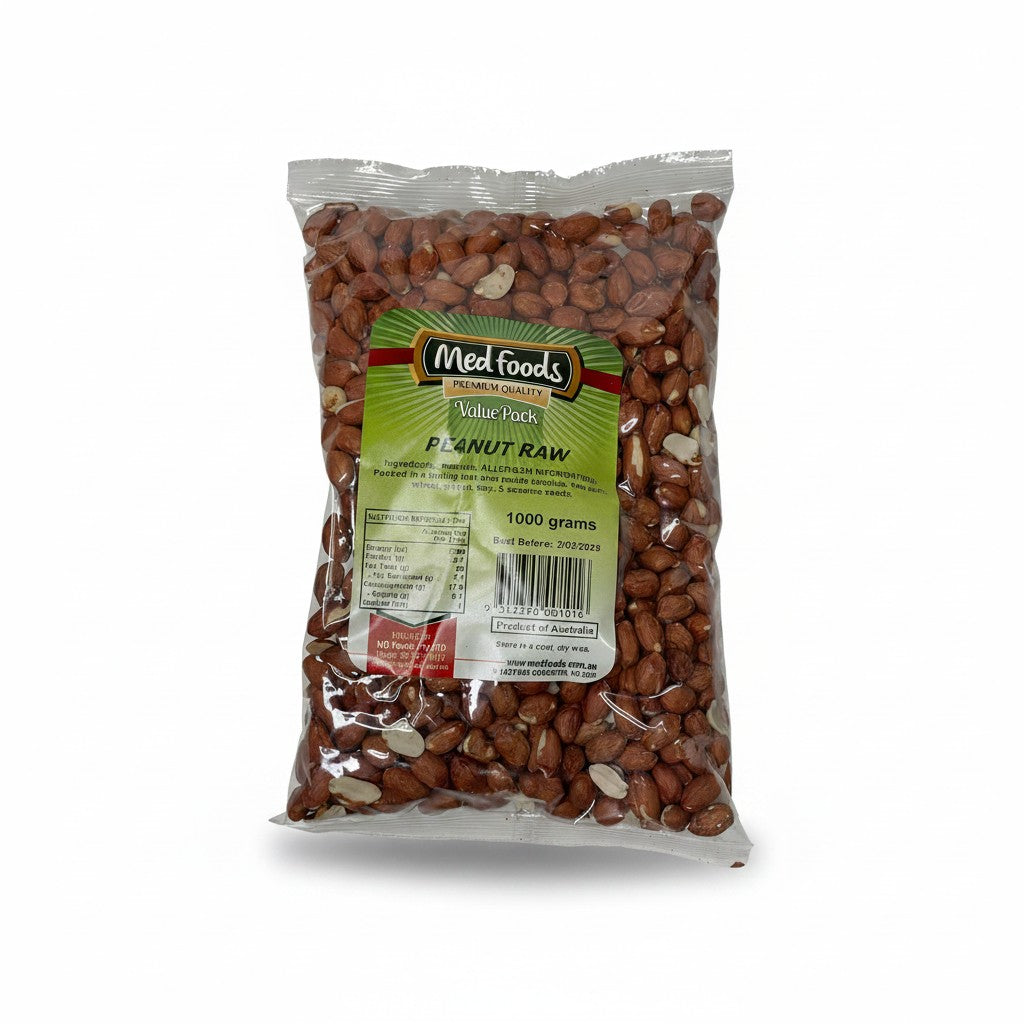 MedFoods Peanut Raw 1kg - beans & pulses at Horseed Enterprises, Melbourne
