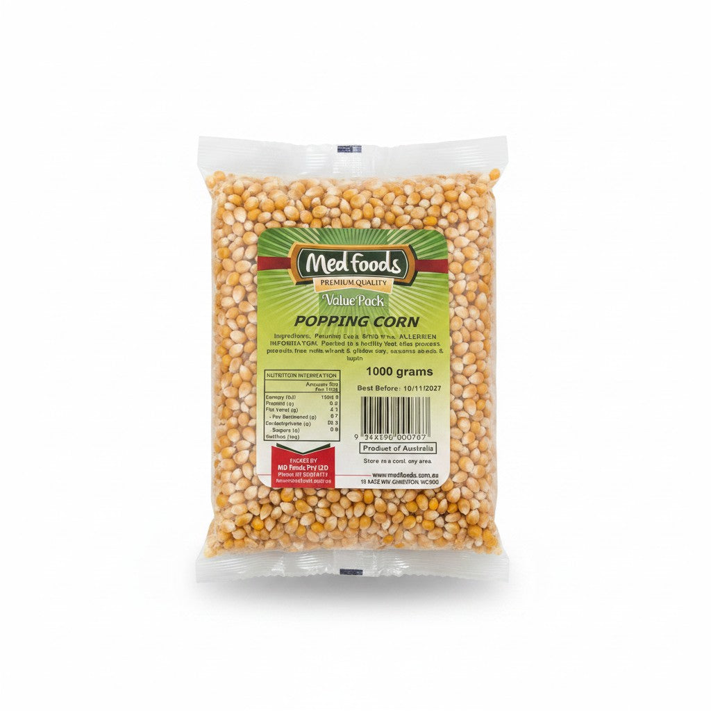 MedFoods Popping Corn 1kg - beans & pulses at Horseed Enterprises, Melbourne
